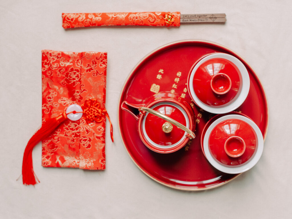 chinese traditional tea ceremony flatlay